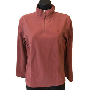 The North Face Womens Fleece Jacket Size Small 1/2 Zip Red Long Sleeve top